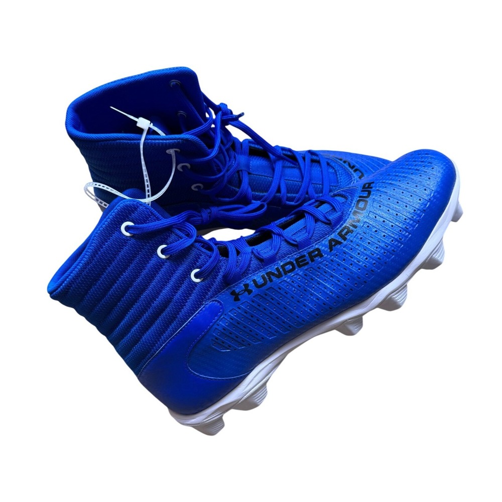 New Under Armour Highlight Hammer MC Football Cleats Mens 13 Blue High Top